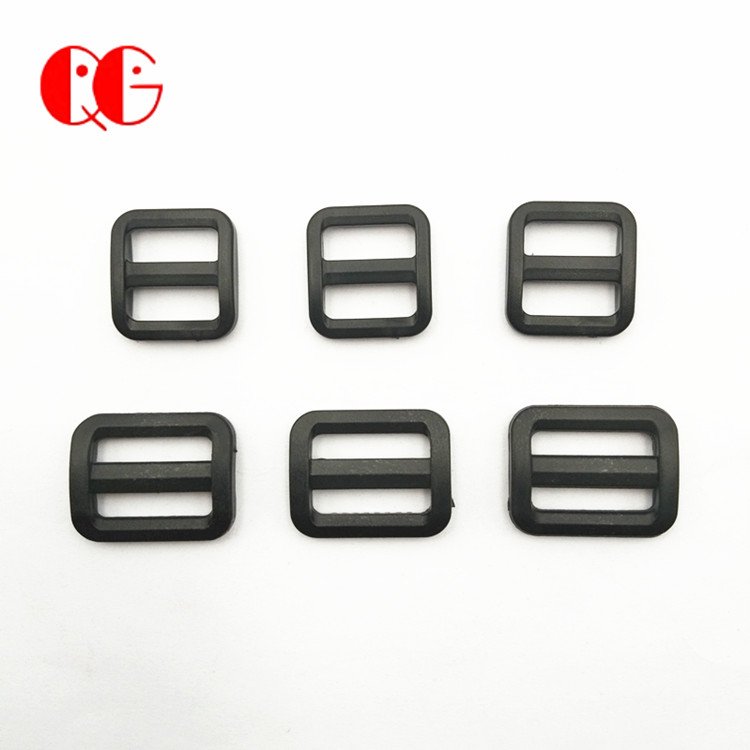 Wholesale plastic adjust tri-glide shape buckle Slider Black I inch 20mm 14mm for luggage bags Strap Accessories