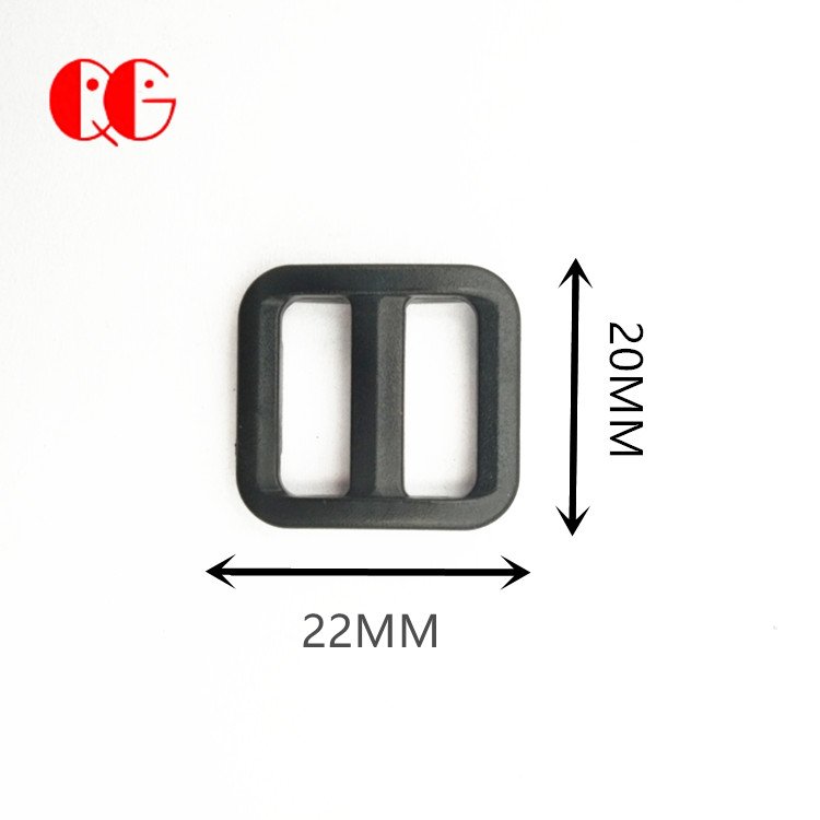 Wholesale plastic adjust tri-glide shape buckle Slider Black I inch 20mm 14mm for luggage bags Strap Accessories