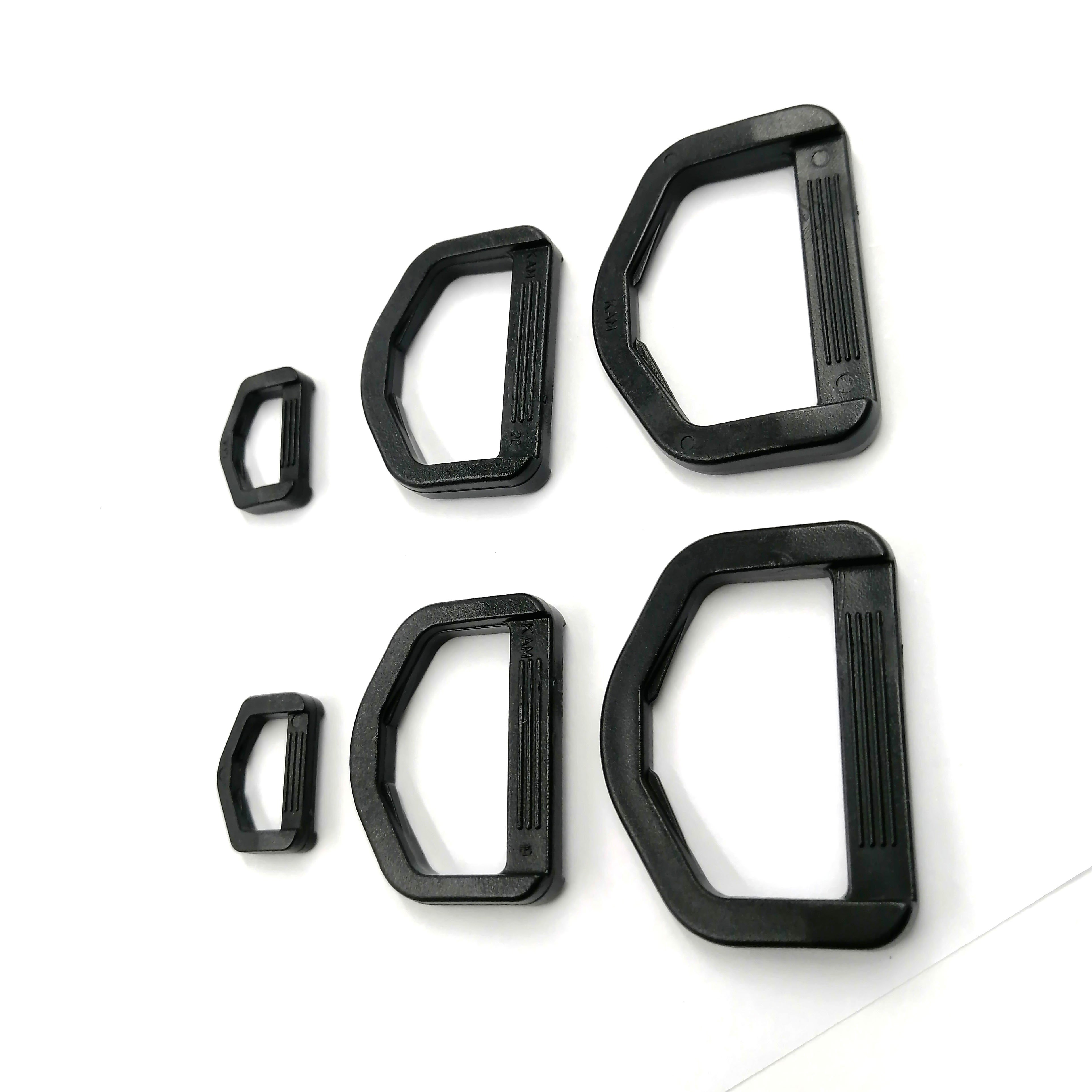 KAM Heavy-Duty Plastic D Ring Fasteners Buckles Adjustable Webbing Buckles For Backpack Dog Collars