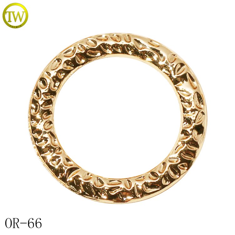 Waterproof swimwear circle ring hardware custom gold plated engraving letter round buckle for bra