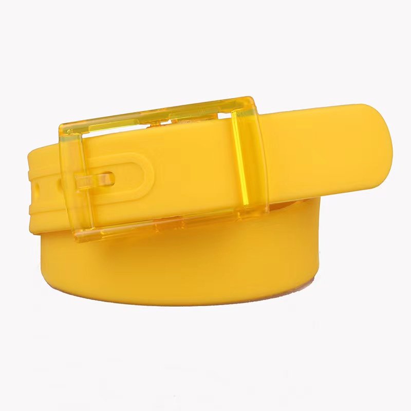 High Quality Silicone Belt Unisex Belt Plastic Buckle Candy Color Metal Free Scented Belt