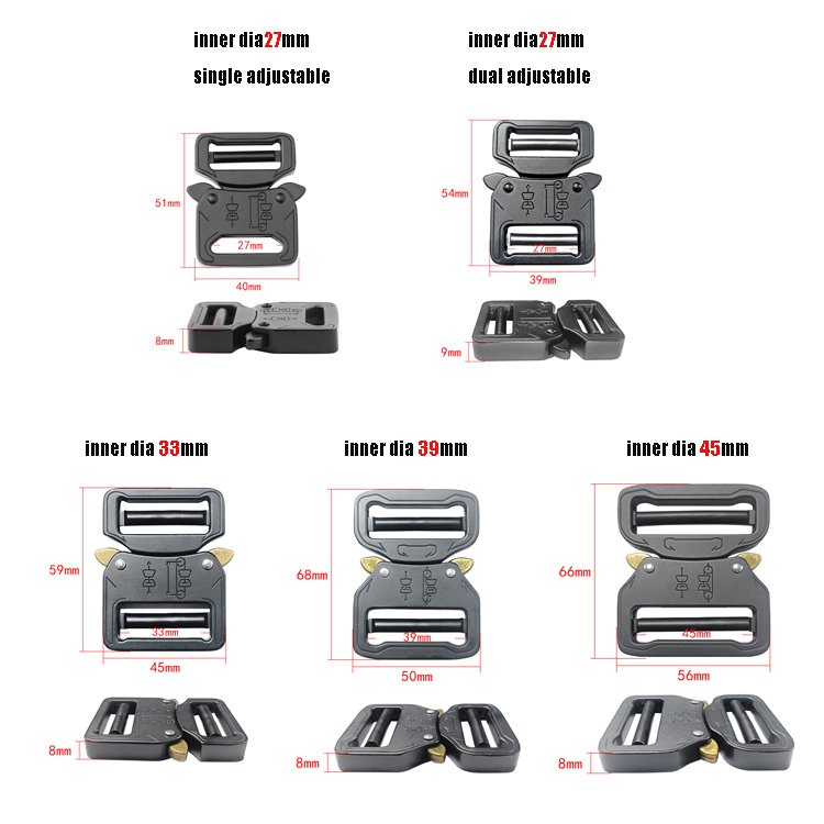 1.25 inch Tactical Belt Buckle Quick Release Buckle Dual Adjustable Heavy Side Release Buckle