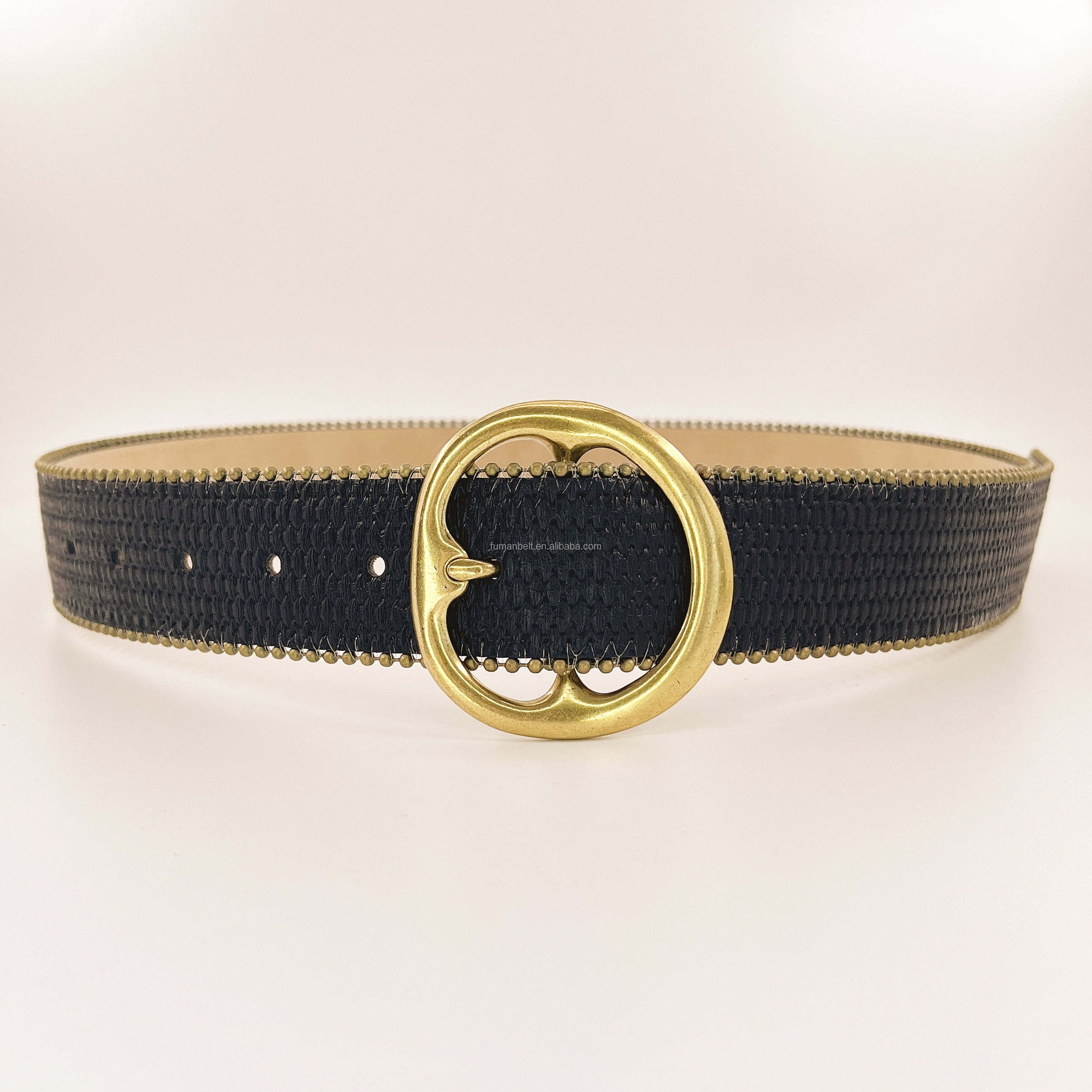 FM new American designer design PU belt embossed design ladies fashion belts for ladies luxury buckle leather belt women