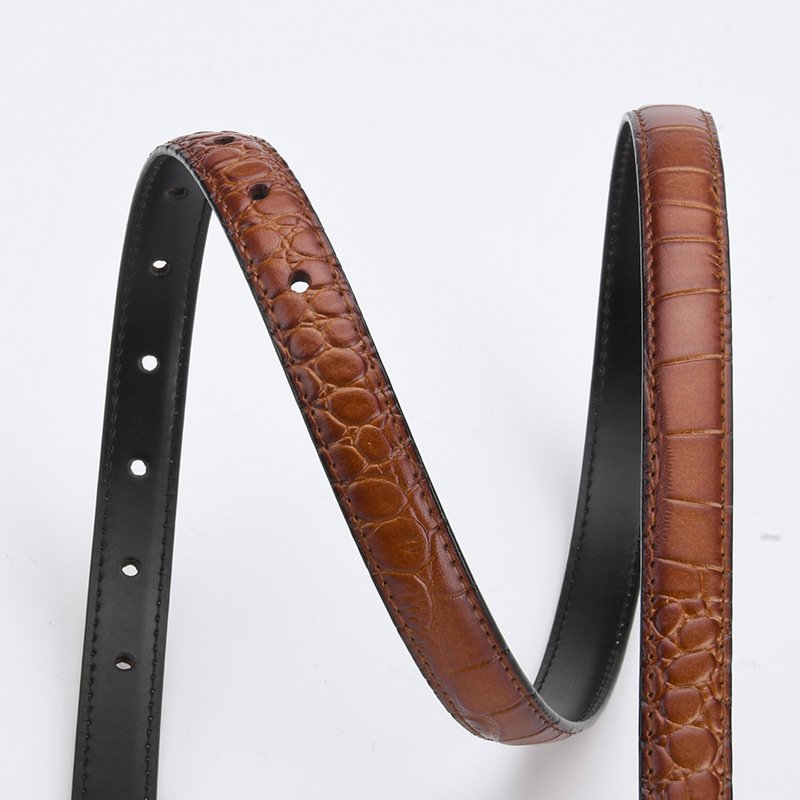 Luxury Designs Crocodile Pattern Genuine Leather Belt Letter Buckle Female Cowhide Waist Belt Decorative Jeans