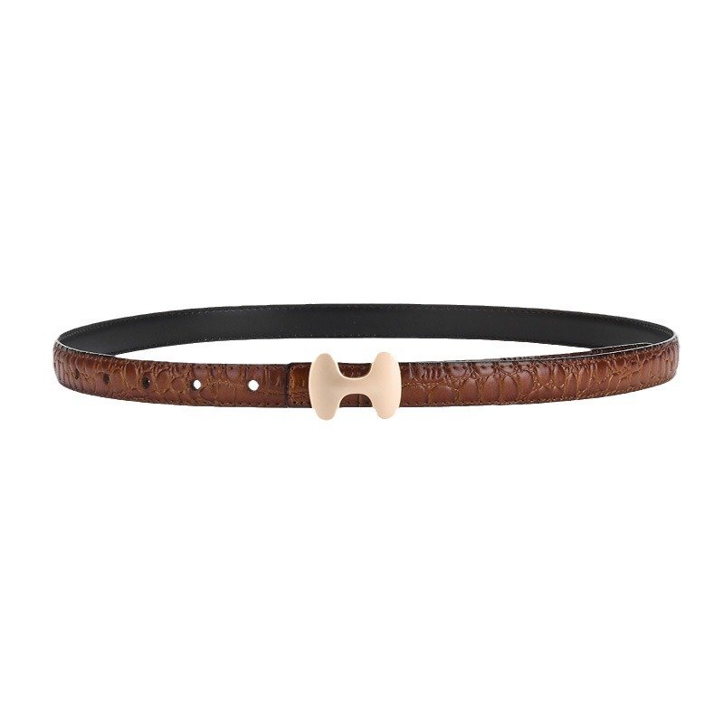Luxury Designs Crocodile Pattern Genuine Leather Belt Letter Buckle Female Cowhide Waist Belt Decorative Jeans