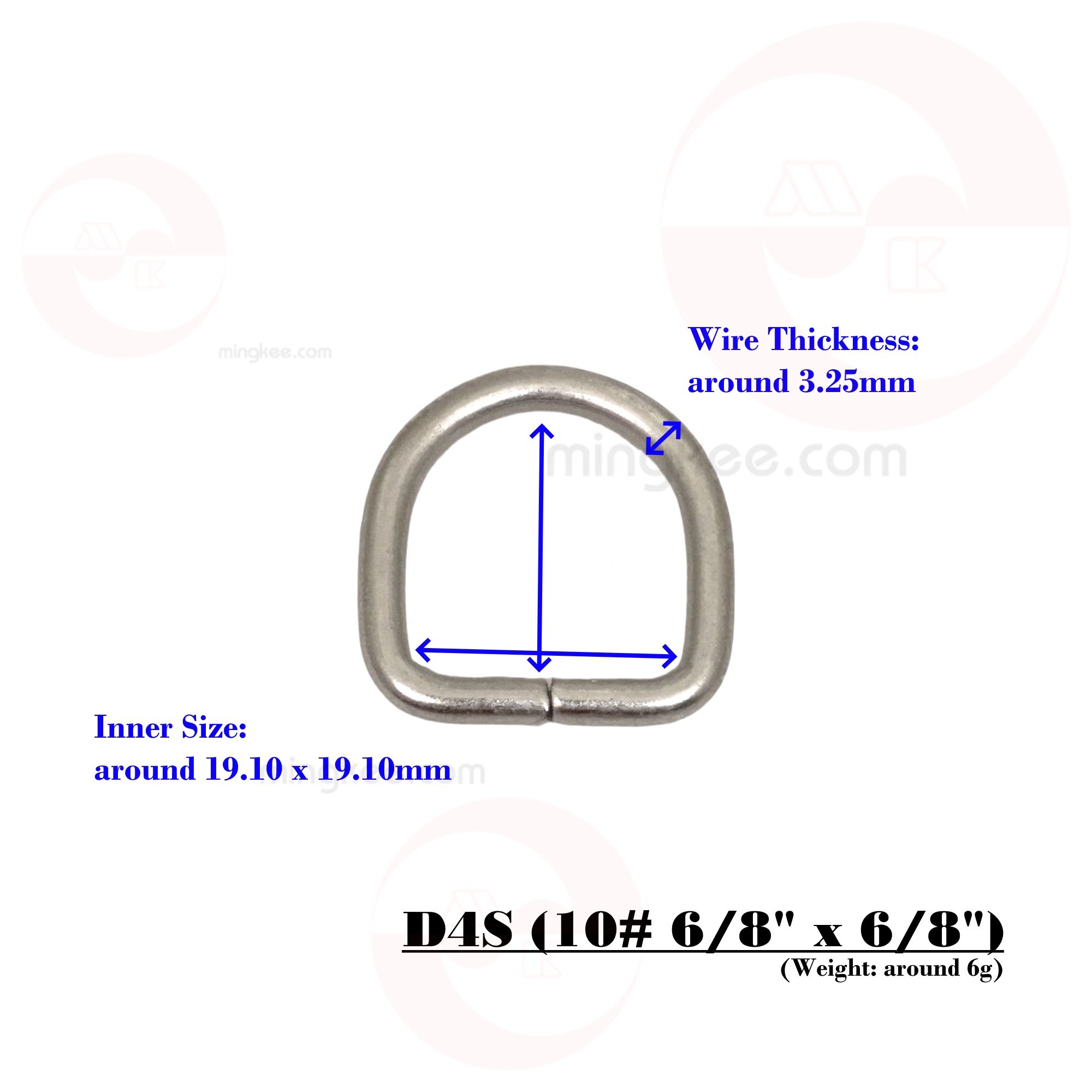 19mm Metal Iron Webbing Handbag Bag Leather Goods Handmade Metal Accessories Buckle Wire D Ring