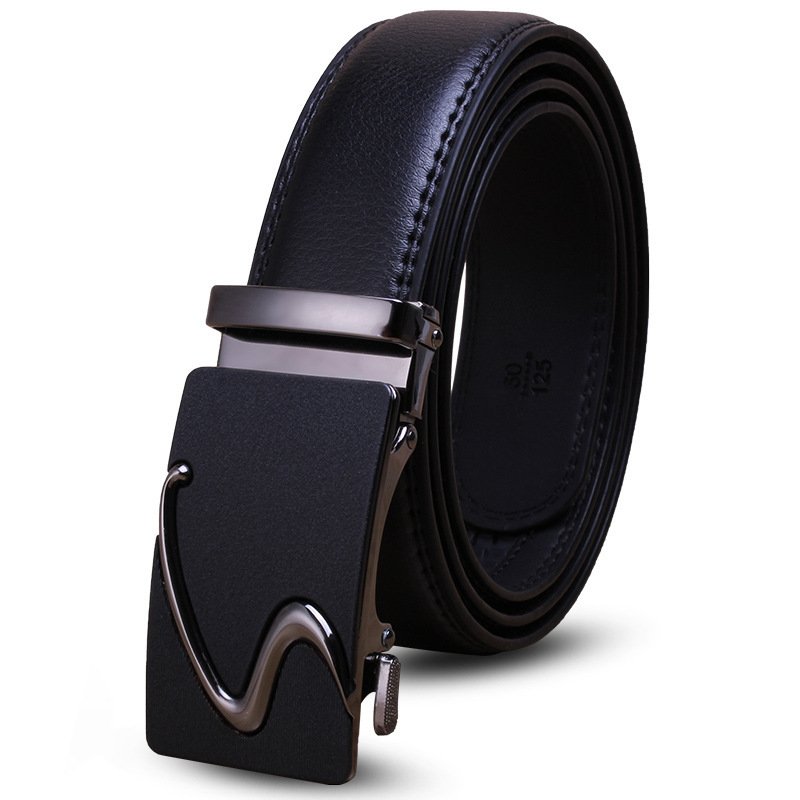 Wholesale Factory Custom Direct Sales Automatic Buckle Two-Layer Men's Leather Belt Genuine Cowhide for Business Casual Fashion
