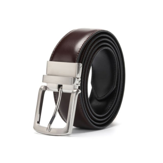 hot sale Men's Belt Genuine Leather mens Reversible ratchet Belt fathers gift Rotated pin Buckle belt with gift box