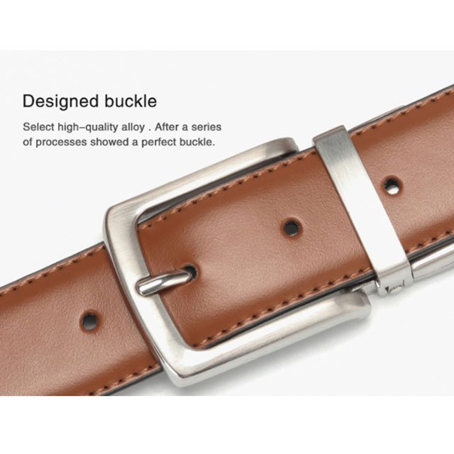 hot sale Men's Belt Genuine Leather mens Reversible ratchet Belt fathers gift Rotated pin Buckle belt with gift box