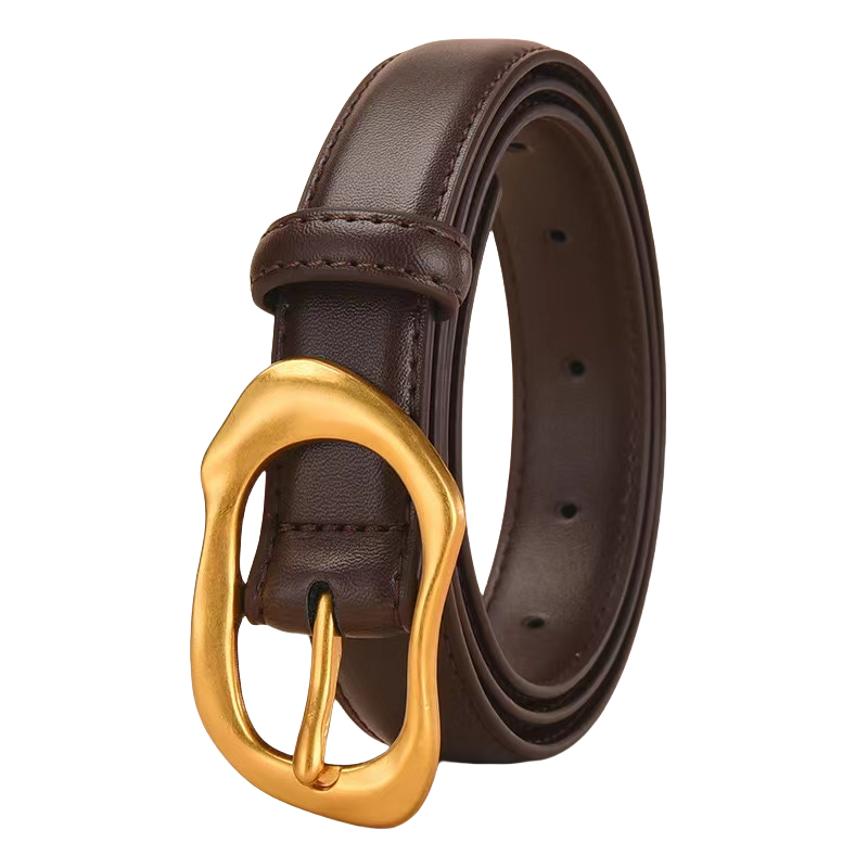 Custom Cow Hide Belt for Women Ladies Dress Pants Fashionable Alloy Buckle Genuine Leather Jean Waist Belt for Girls