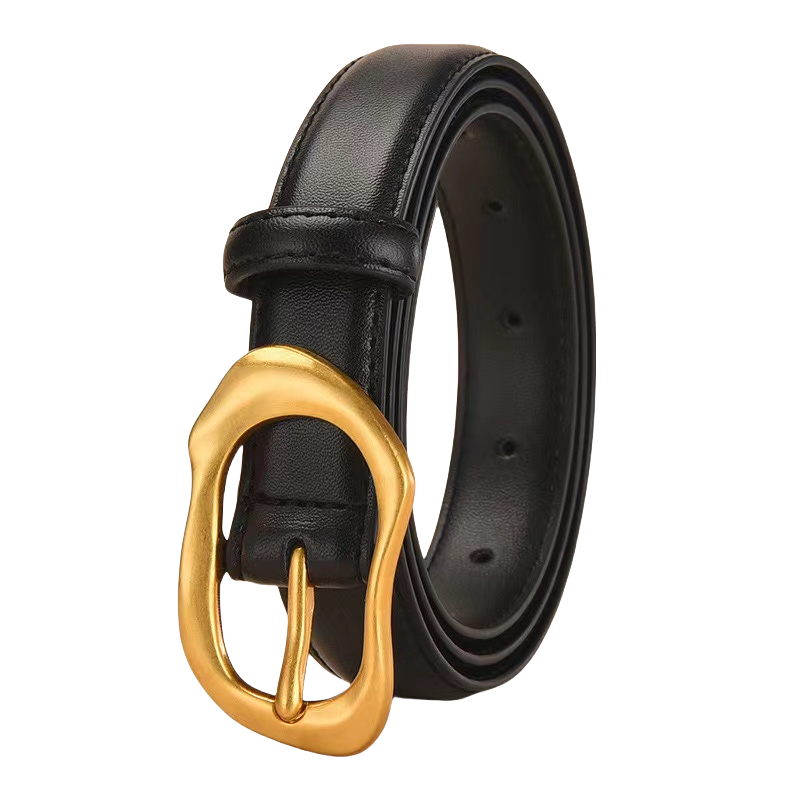 Custom Cow Hide Belt for Women Ladies Dress Pants Fashionable Alloy Buckle Genuine Leather Jean Waist Belt for Girls