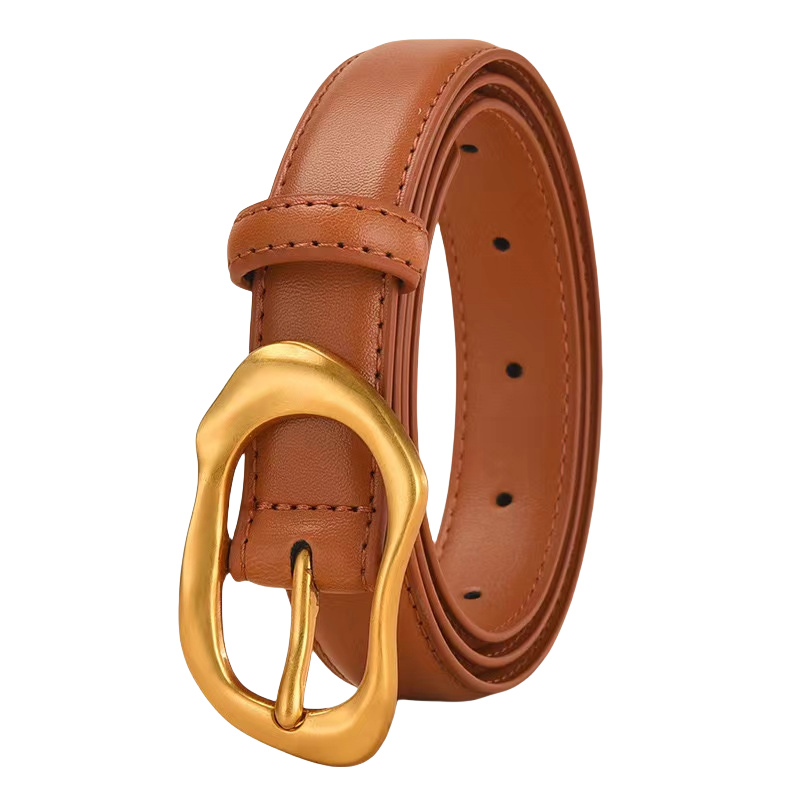 Custom Cow Hide Belt for Women Ladies Dress Pants Fashionable Alloy Buckle Genuine Leather Jean Waist Belt for Girls