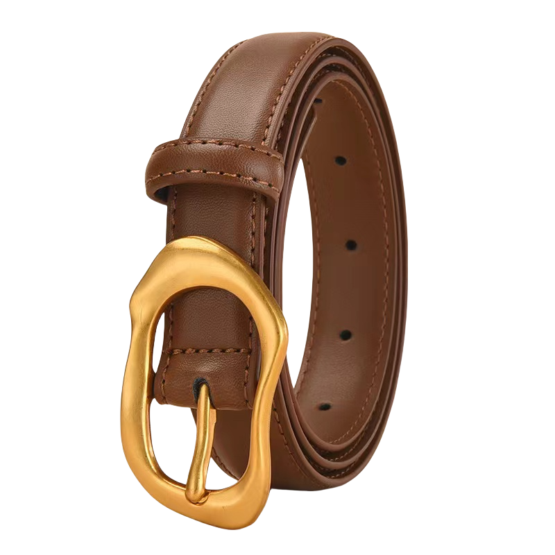 Custom Cow Hide Belt for Women Ladies Dress Pants Fashionable Alloy Buckle Genuine Leather Jean Waist Belt for Girls