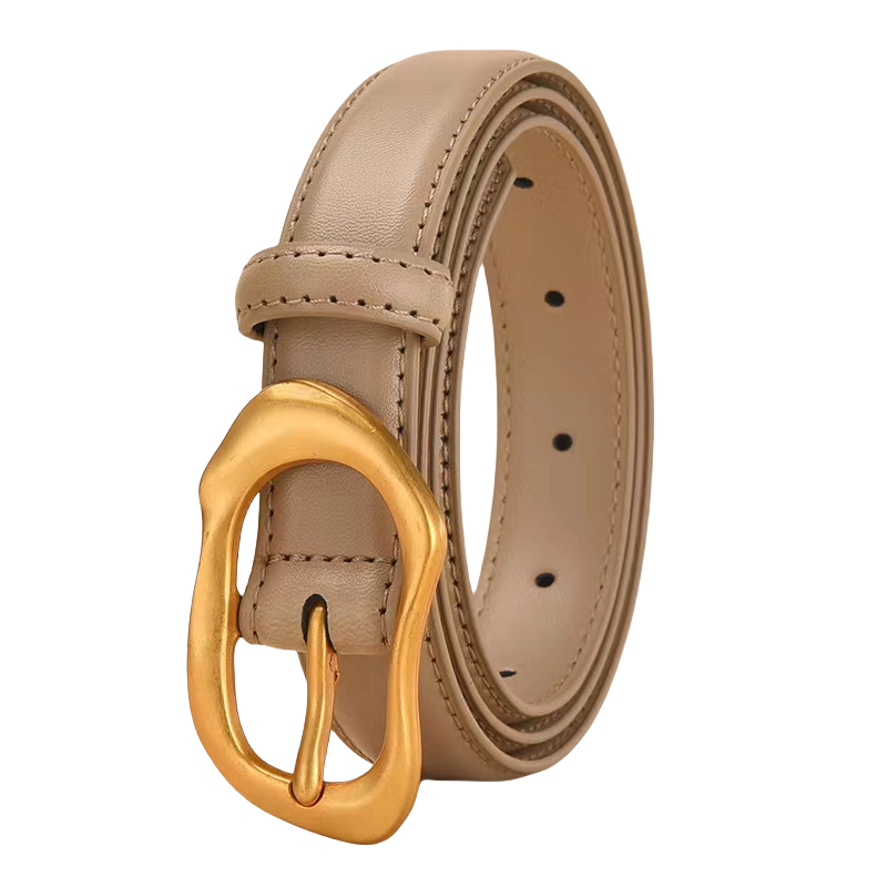 Custom Cow Hide Belt for Women Ladies Dress Pants Fashionable Alloy Buckle Genuine Leather Jean Waist Belt for Girls