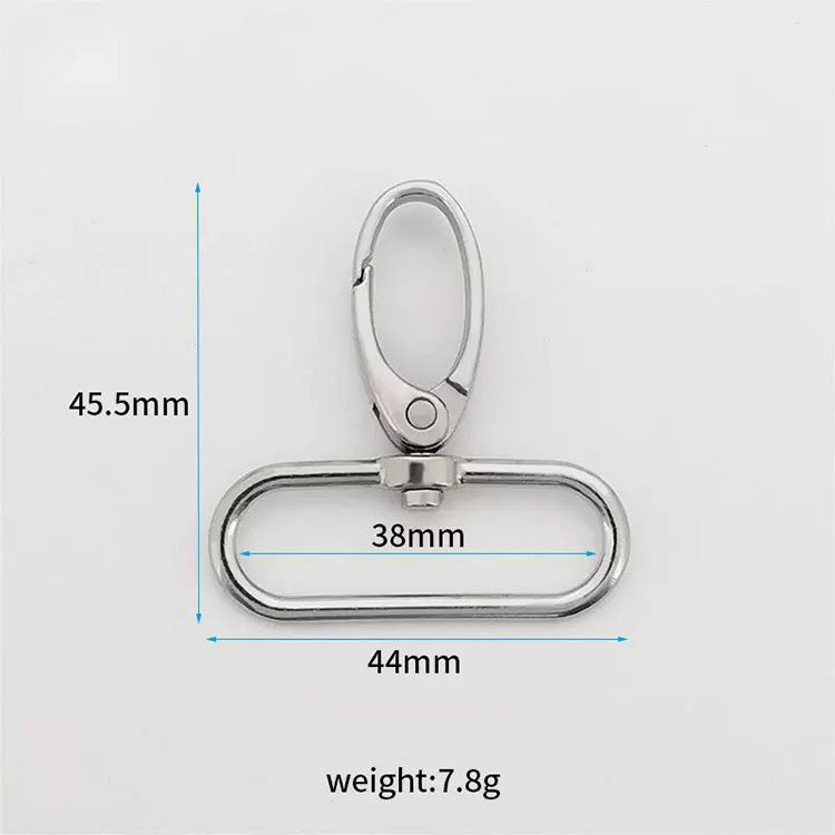 50pcs zinc alloy carabiner Spring Swivel Snap Hook oval dog hook bag strap connecting trigger snap hook clip buckle for bag