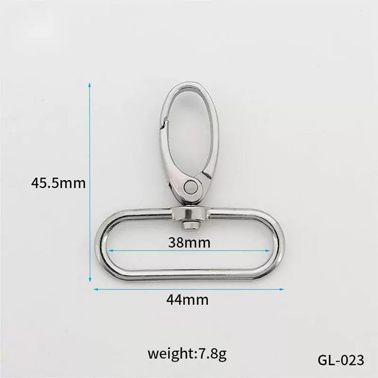 50pcs zinc alloy carabiner Spring Swivel Snap Hook oval dog hook bag strap connecting trigger snap hook clip buckle for bag