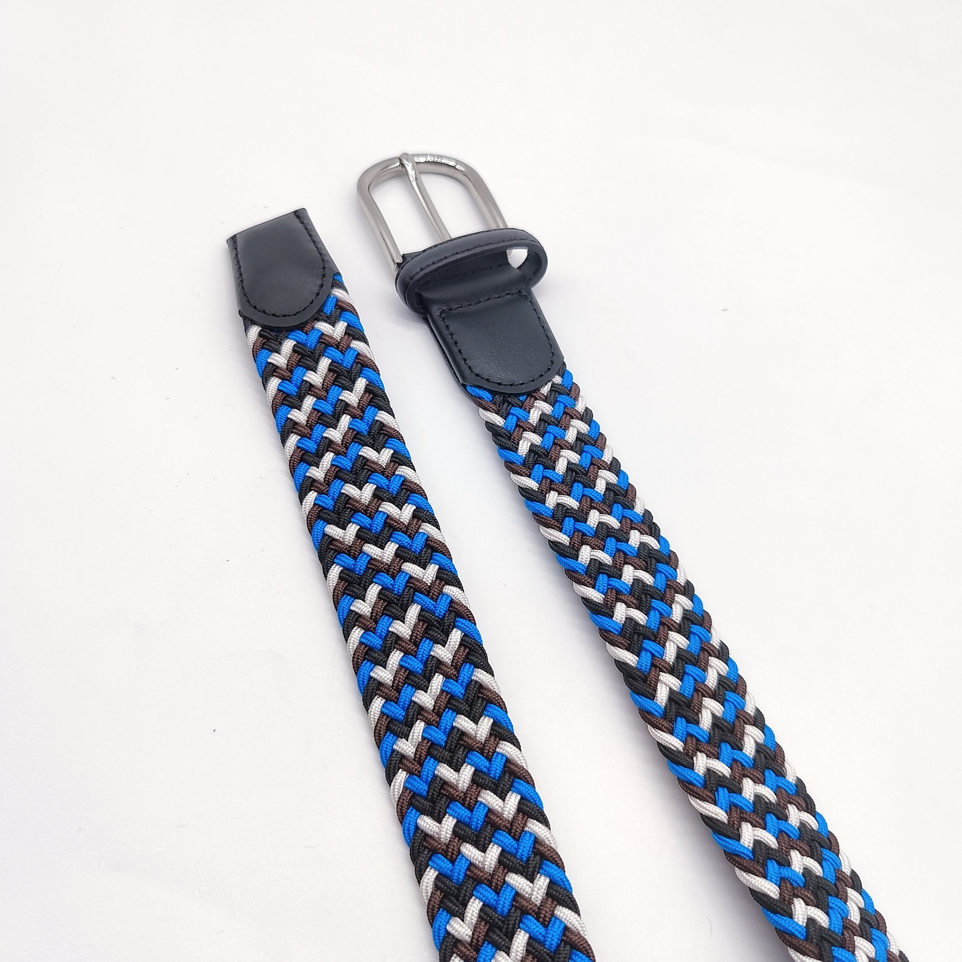 Unisex Woven Belts Young Student Pin Buckle Woven Belt Casual Canvas Elastic Expandable Braided Stretch Belt Plain Webbing Strap