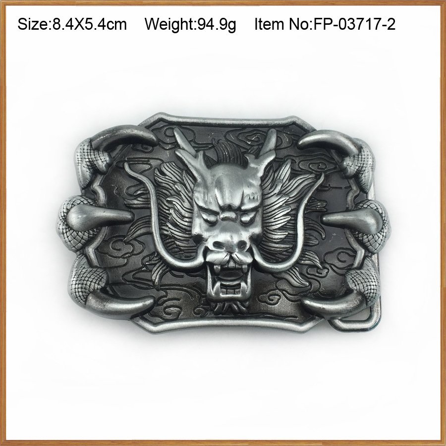 High Quality Die Casting Western Retro-inspired Belt Buckles 3D Finish Dragon Head Zinc Alloy Belt Buckle for Men