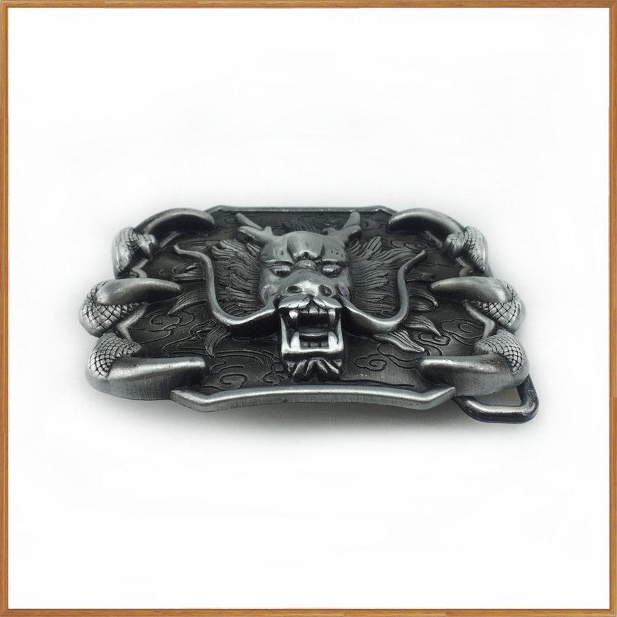 High Quality Die Casting Western Retro-inspired Belt Buckles 3D Finish Dragon Head Zinc Alloy Belt Buckle for Men