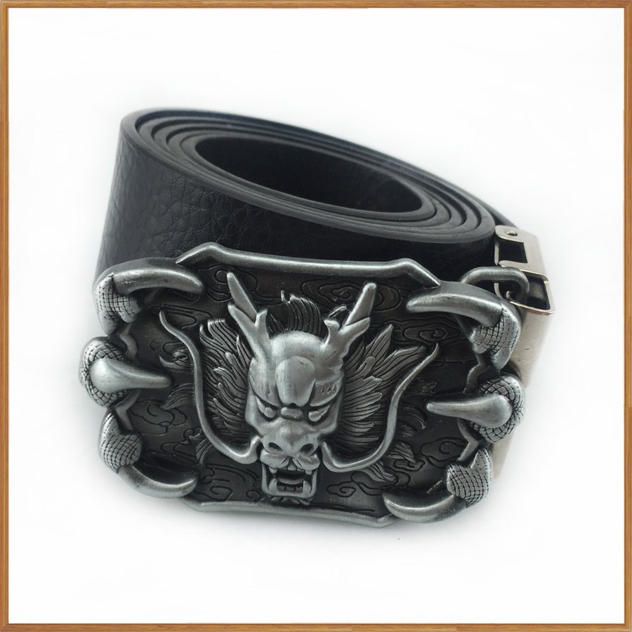 High Quality Die Casting Western Retro-inspired Belt Buckles 3D Finish Dragon Head Zinc Alloy Belt Buckle for Men