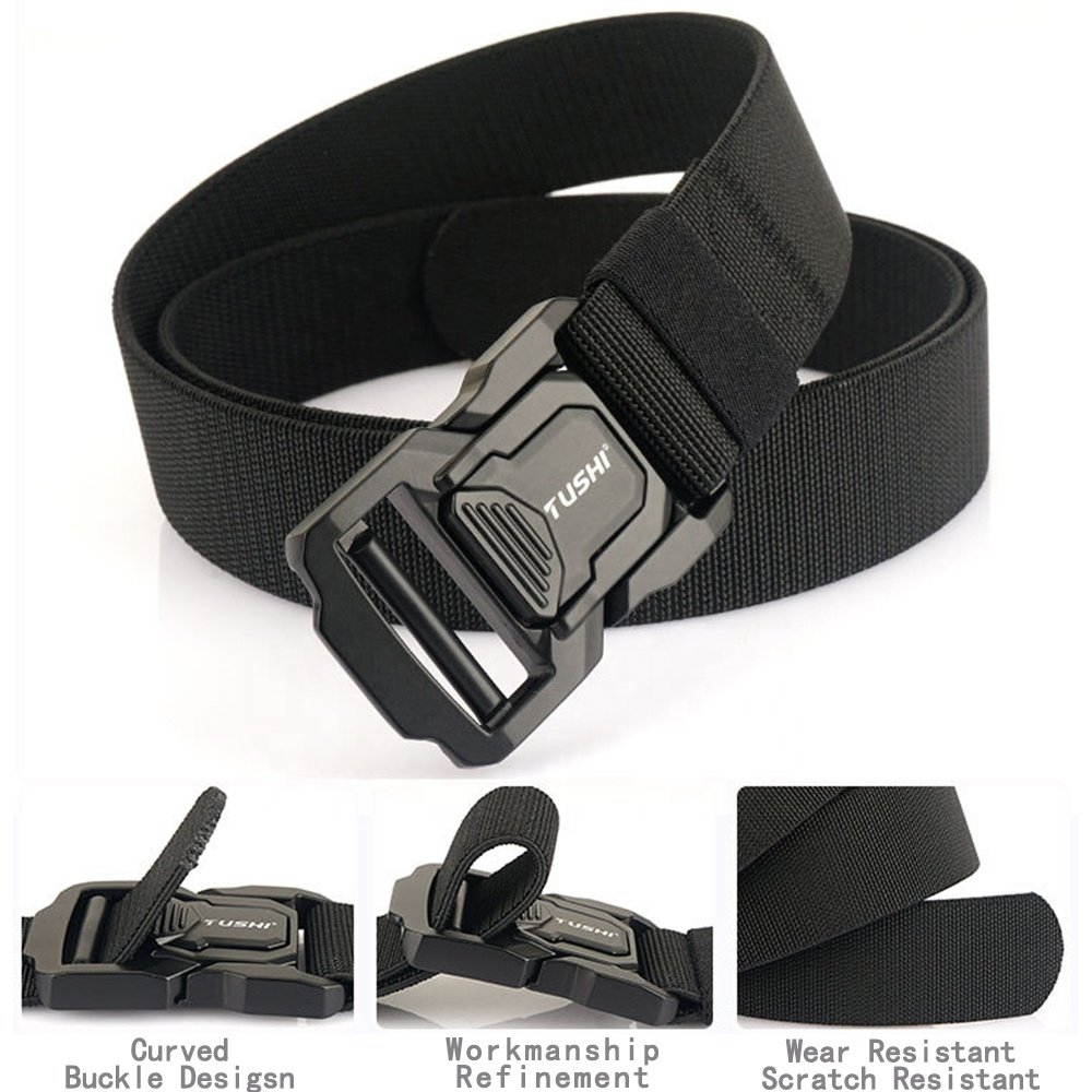 TUSHI Combat Belt Multi Functional Nylon Belt Canvas Fabric Thickened Double Layer Aluminum Alloy Buckle Tactical Belt Custom