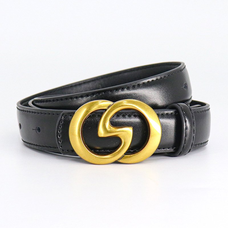 Classic Women Skinny Leather Belt Alloy Pin Buckle Black Thin Belt factory Supply Jeans Dress Skinny Belt wholesale