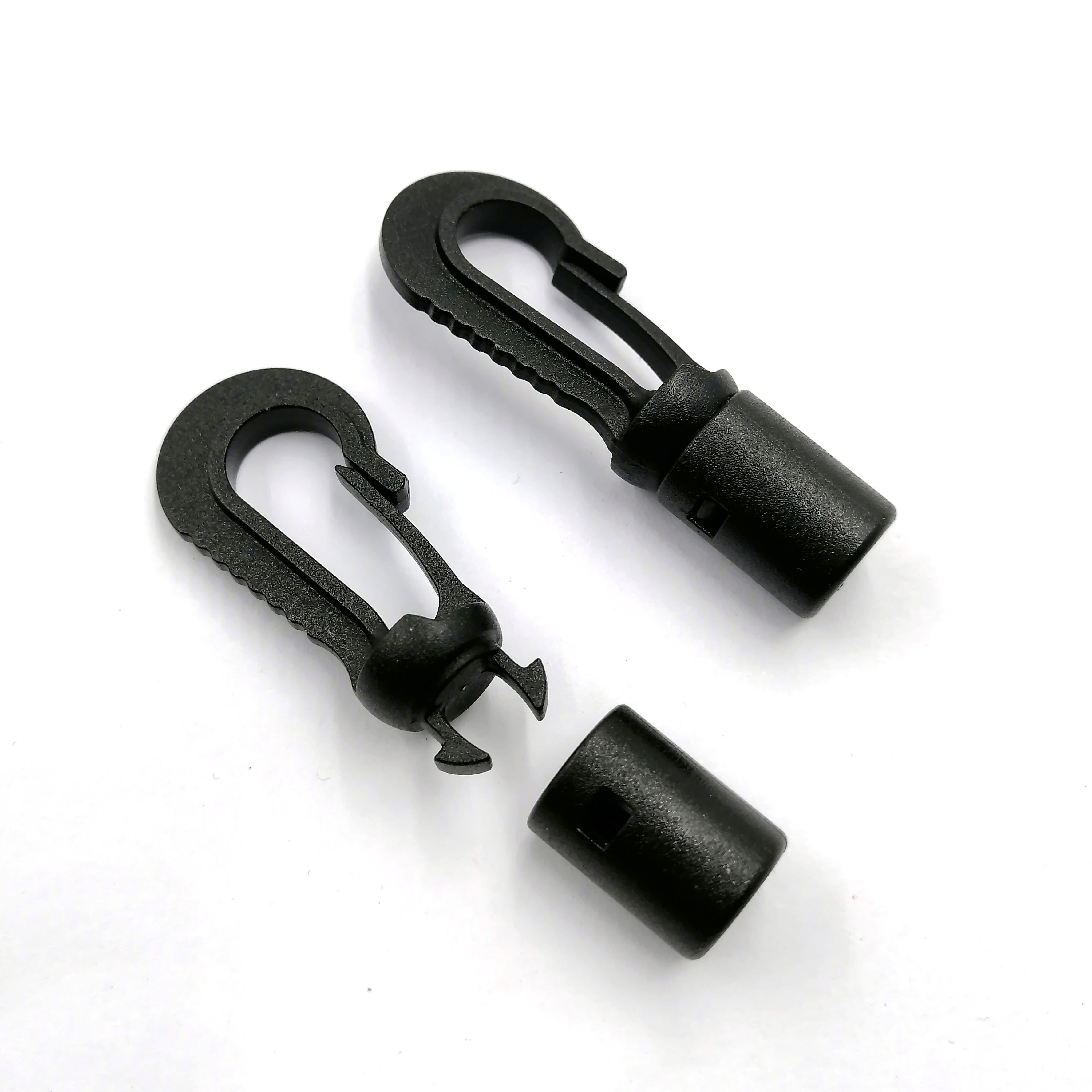 Plastic Hook Buckles Bungee Shock Snap Hook Clip Cord End Rope Lock Hook For Camping Boat Kayak Canoe