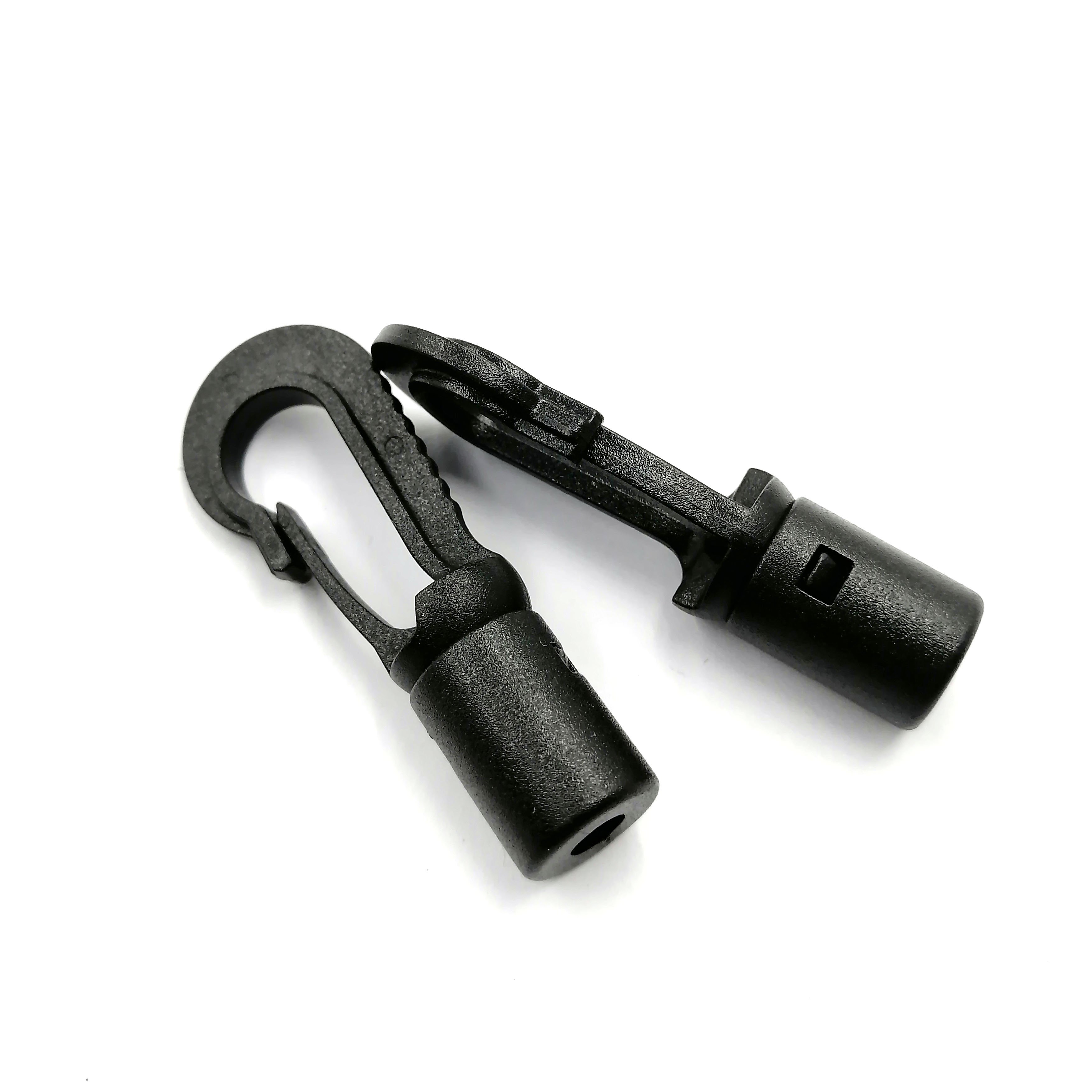 Plastic Hook Buckles Bungee Shock Snap Hook Clip Cord End Rope Lock Hook For Camping Boat Kayak Canoe