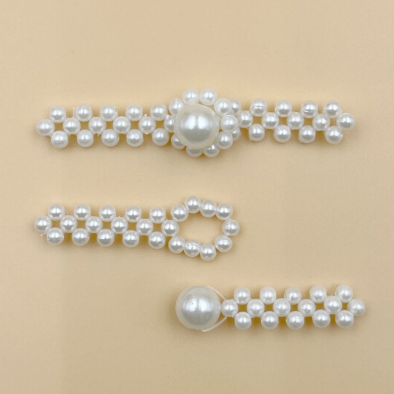 Handmade buckle weaving pearl paired decorative buckle Chinese style accessories DIY string Pearl accessories