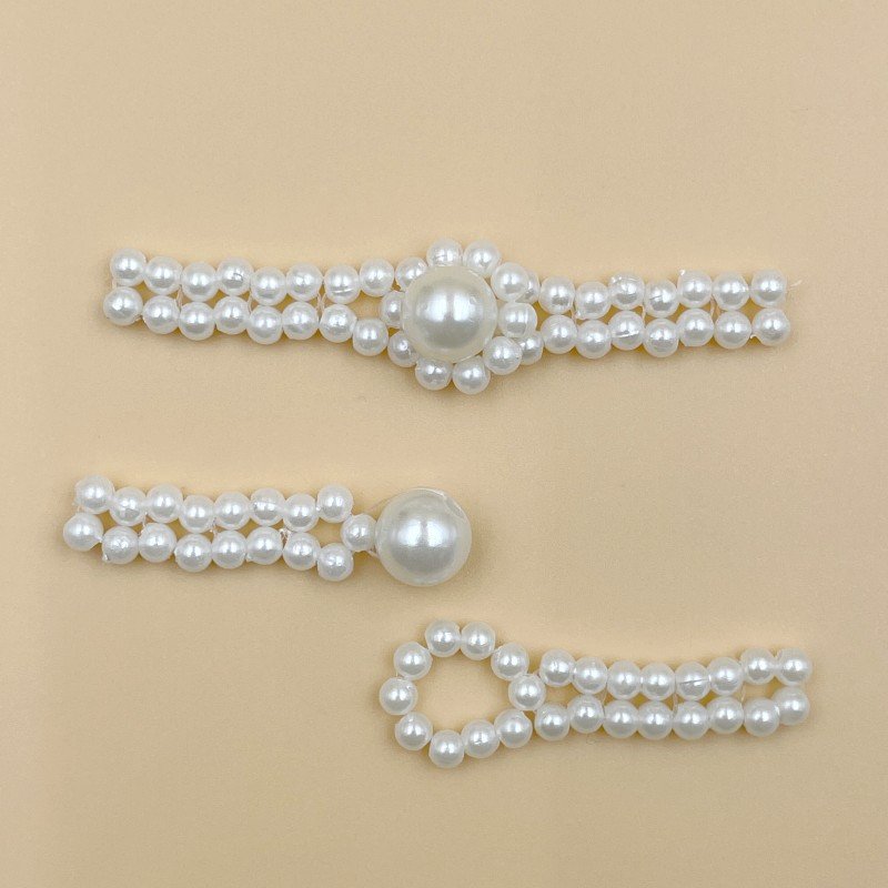 Handmade buckle weaving pearl paired decorative buckle Chinese style accessories DIY string Pearl accessories