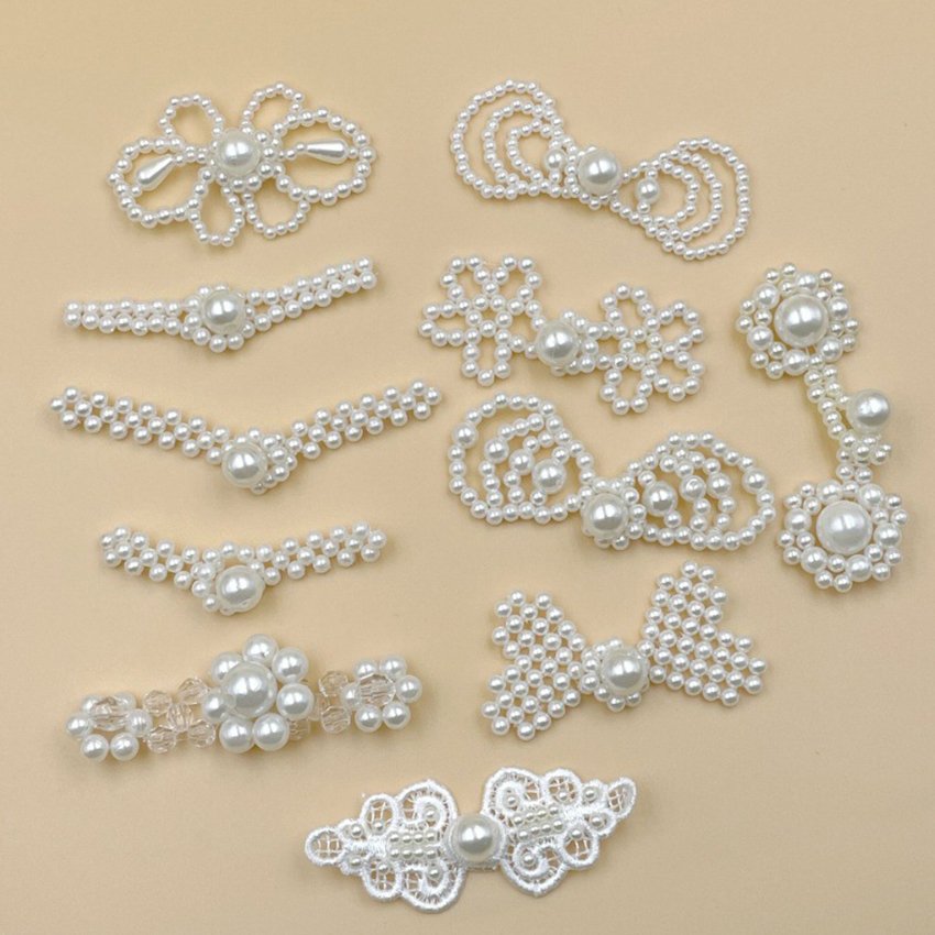 Handmade buckle weaving pearl paired decorative buckle Chinese style accessories DIY string Pearl accessories
