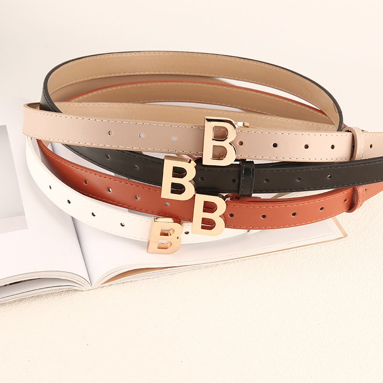 Factory Sale Women Skinny Leather Belt For Jeans-ladies Waist Belt With Gold Buckle For Dress