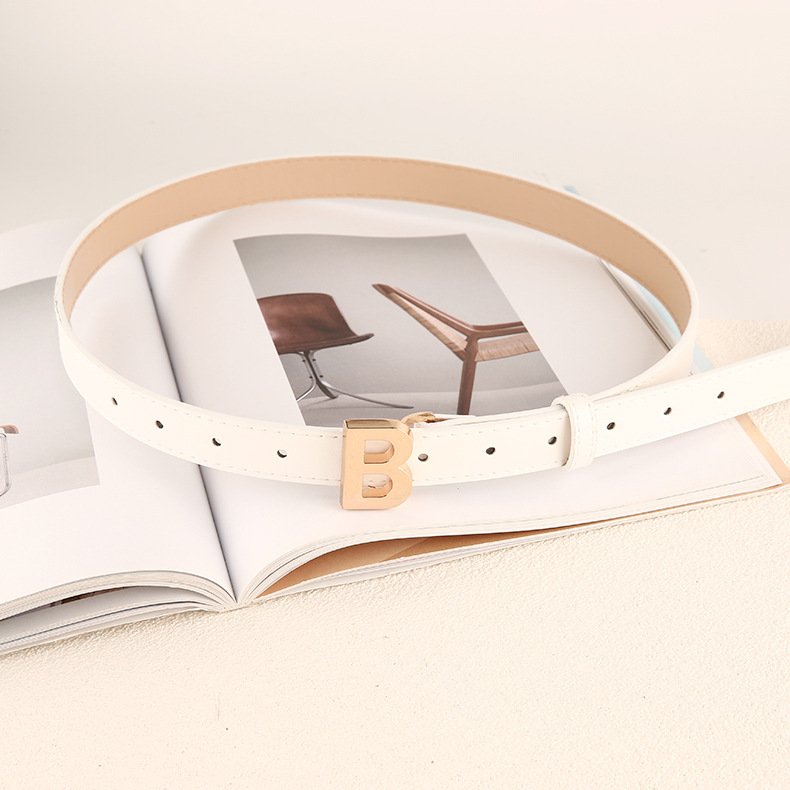 Factory Sale Women Skinny Leather Belt For Jeans-ladies Waist Belt With Gold Buckle For Dress