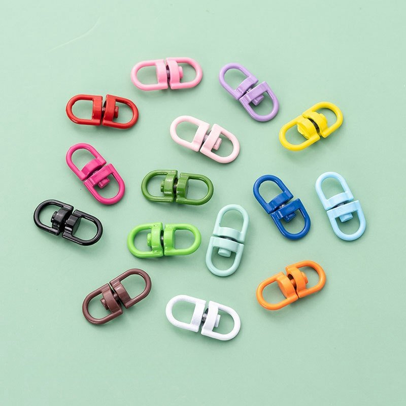 Diy Jewelry Accessories Ziny Alloy Swivel Ring Paint Color Rotary 8-Character Connecting Buckle For Key Chain Pendant