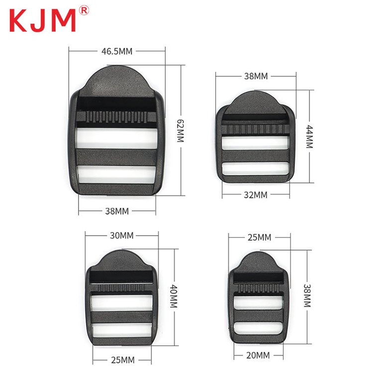 KJM Plastic Ladder Tension Lock 20mm 25mm 32mm 38mm Tri glide Strap Adjuster Buckle for Belt Backpack Camping Bag Belt Suitcase