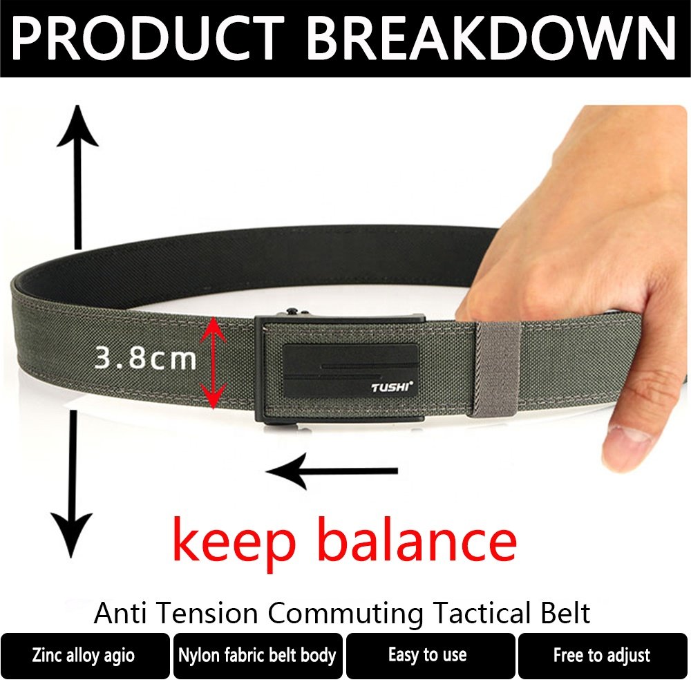Wholesale Tactical Belt Metal Automatic Buckle Belt Reinforced 1100D Bilayer Nylon Heavy Duty Outdoor EDC Belt Wholesale Factory