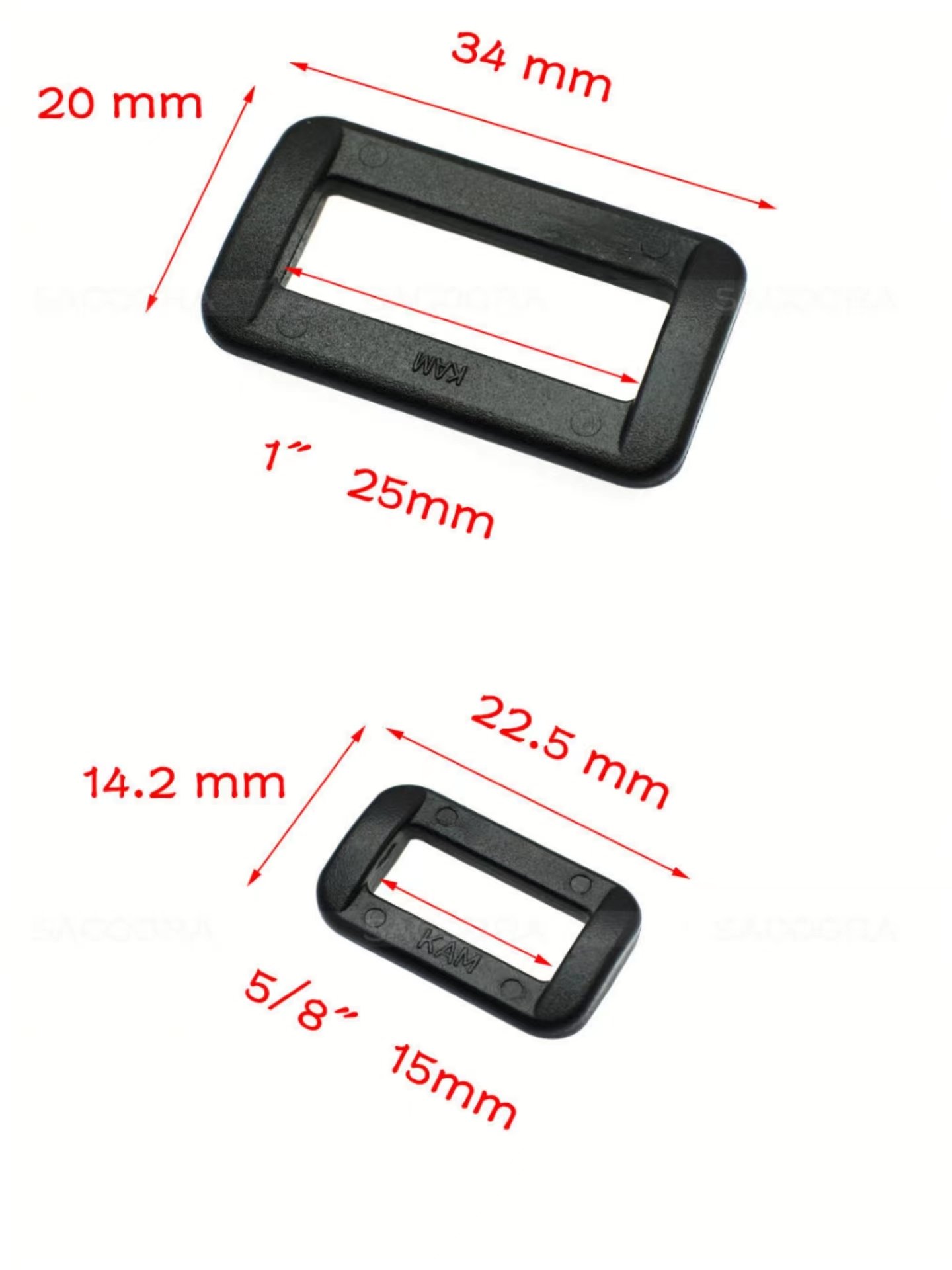 Multi Color & Sizes Plastic Loop Rectangle Belt Buckles Backpack buckle Adjustable Release Ring Buckle