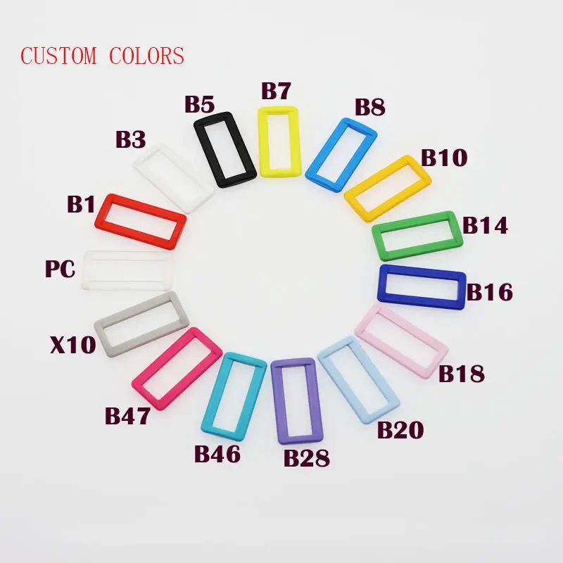 Multi Color & Sizes Plastic Loop Rectangle Belt Buckles Backpack buckle Adjustable Release Ring Buckle