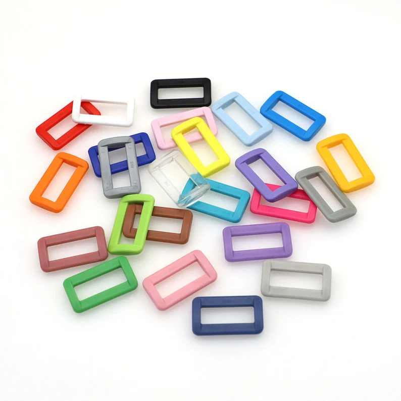 Multi Color & Sizes Plastic Loop Rectangle Belt Buckles Backpack buckle Adjustable Release Ring Buckle