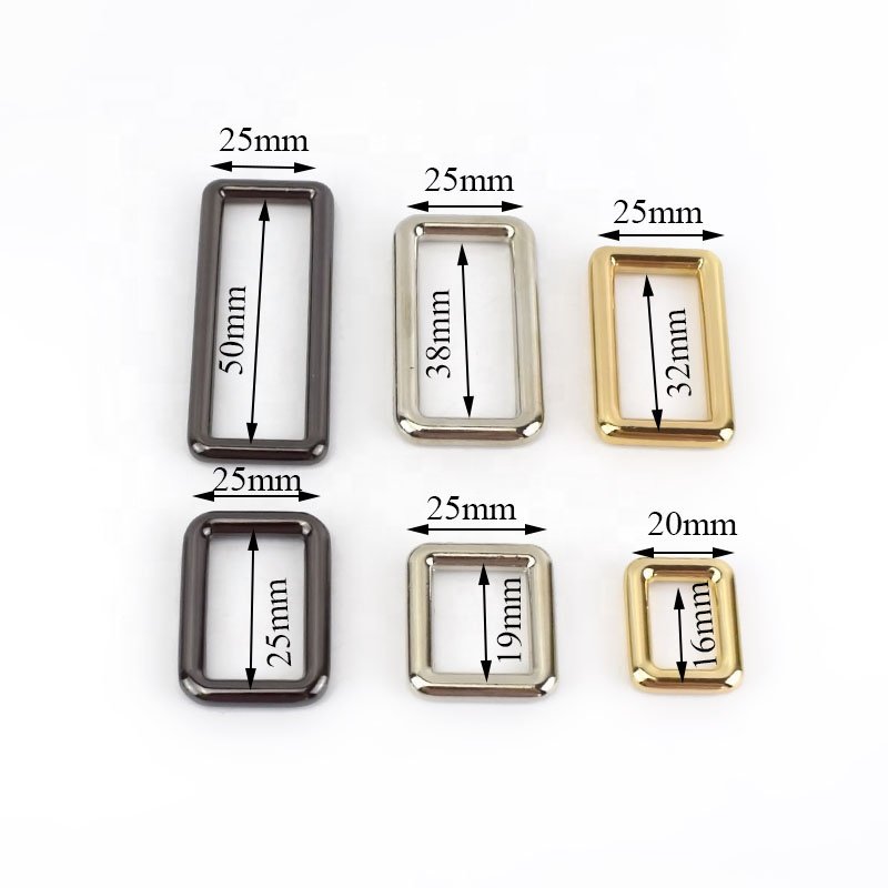 Meetee F1-4 16-50mm Alloy Rectangle Buckle Garment Hardware Accessories Backpack Straps Square Ring Buckles for Bag