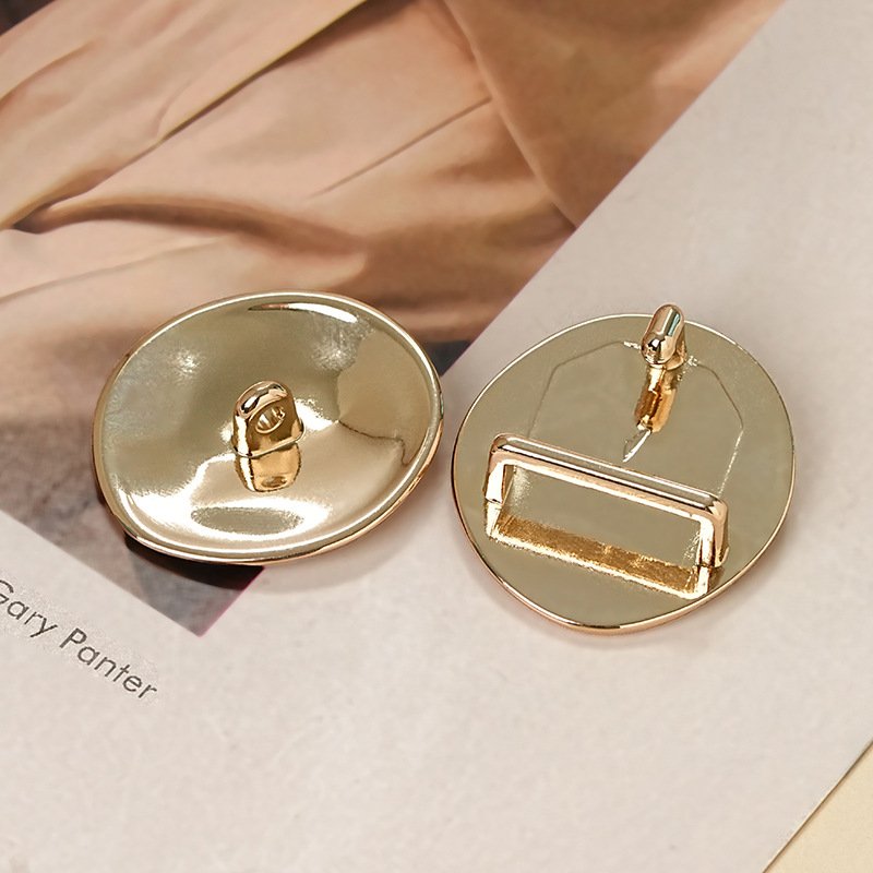 Vintage metal buttons Irregular mirror waist buckle Belt buckle coat Large trench coat decorated with high-grade metal buttons