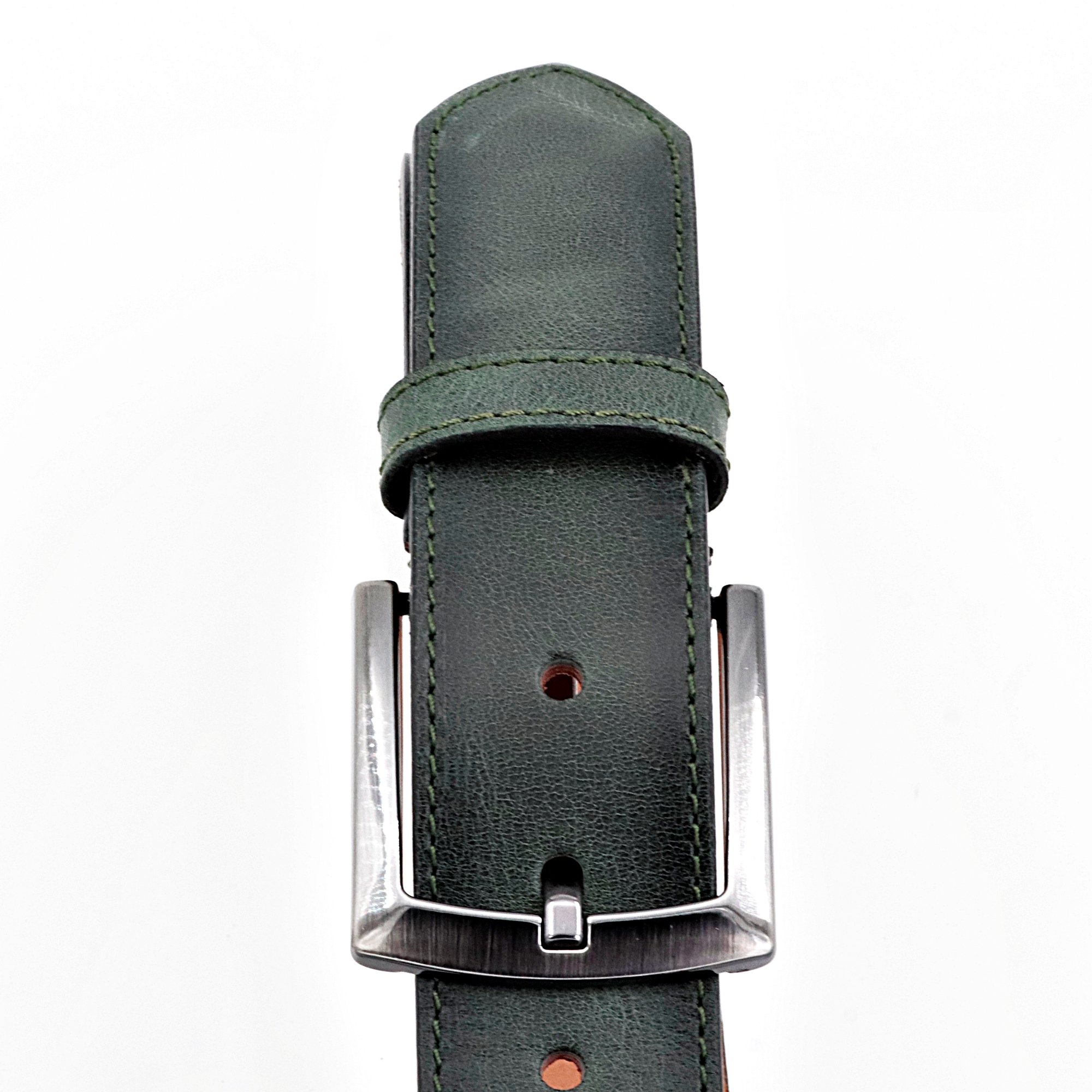 Hand Made Custom Length Luxury Casual Fashion Men's Belt High Quality Green Cow Hide Adjustable Alloy Buckle Custom 015 Model
