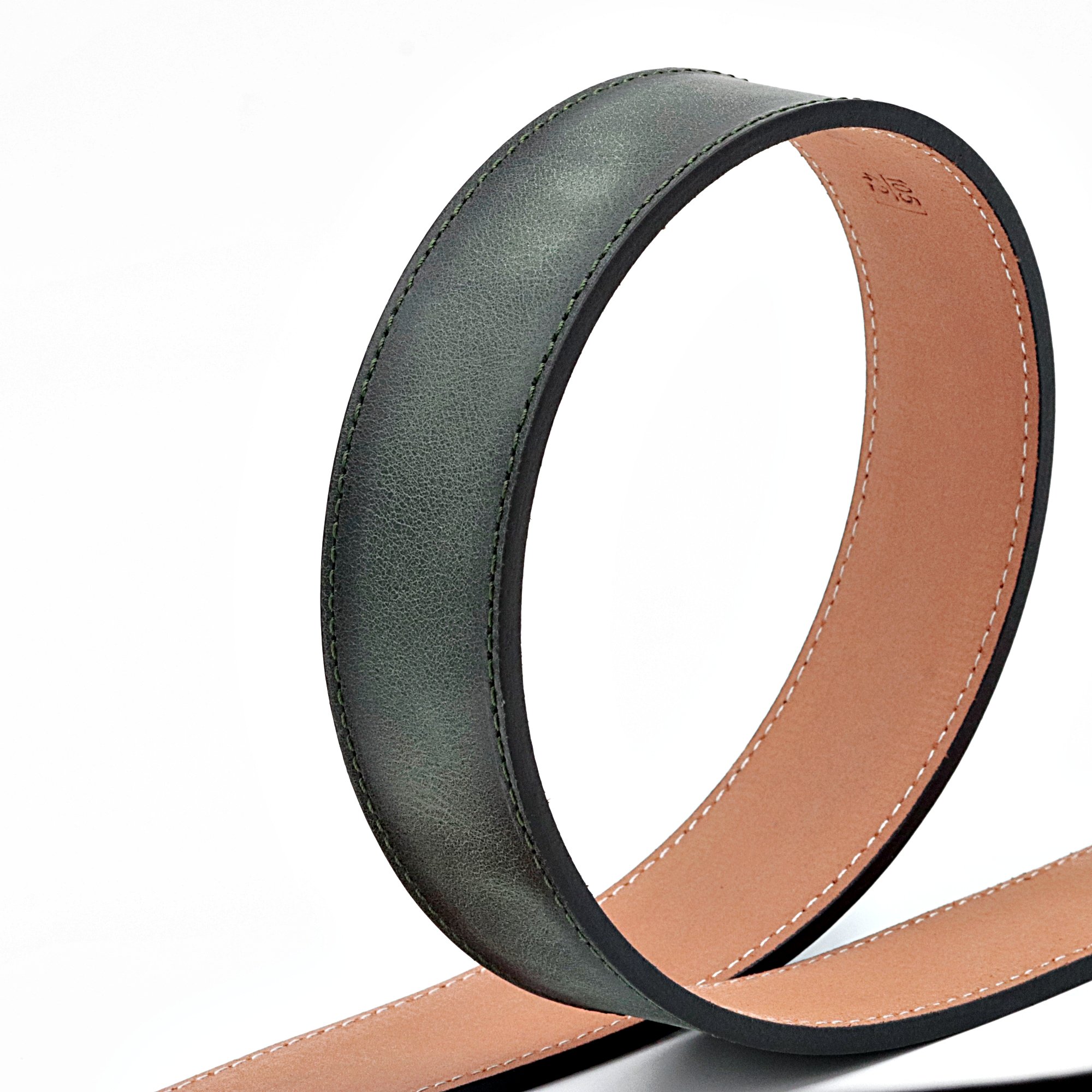 Hand Made Custom Length Luxury Casual Fashion Men's Belt High Quality Green Cow Hide Adjustable Alloy Buckle Custom 015 Model