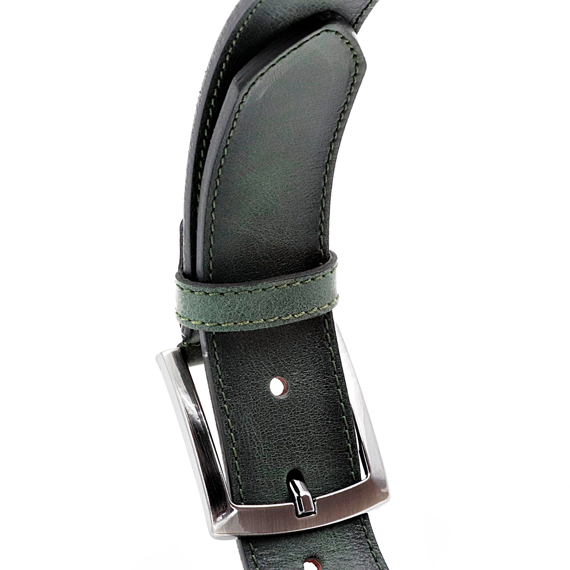 Hand Made Custom Length Luxury Casual Fashion Men's Belt High Quality Green Cow Hide Adjustable Alloy Buckle Custom 015 Model