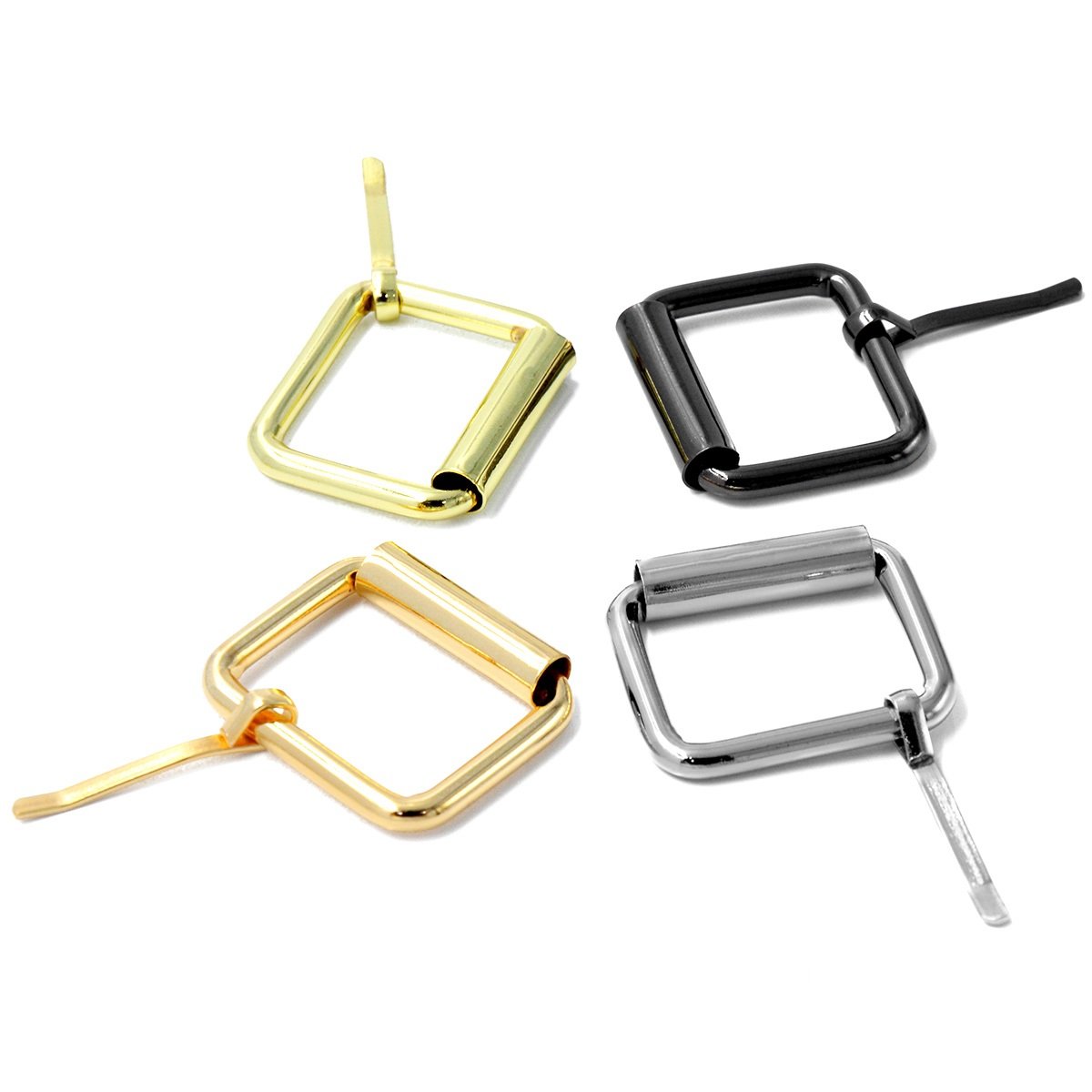 Fashionable Metal Roller Buckle Bag Belt Straps Accessory Lock Pin Clip Square Handbag Hardware Buckle For Leather Fitting