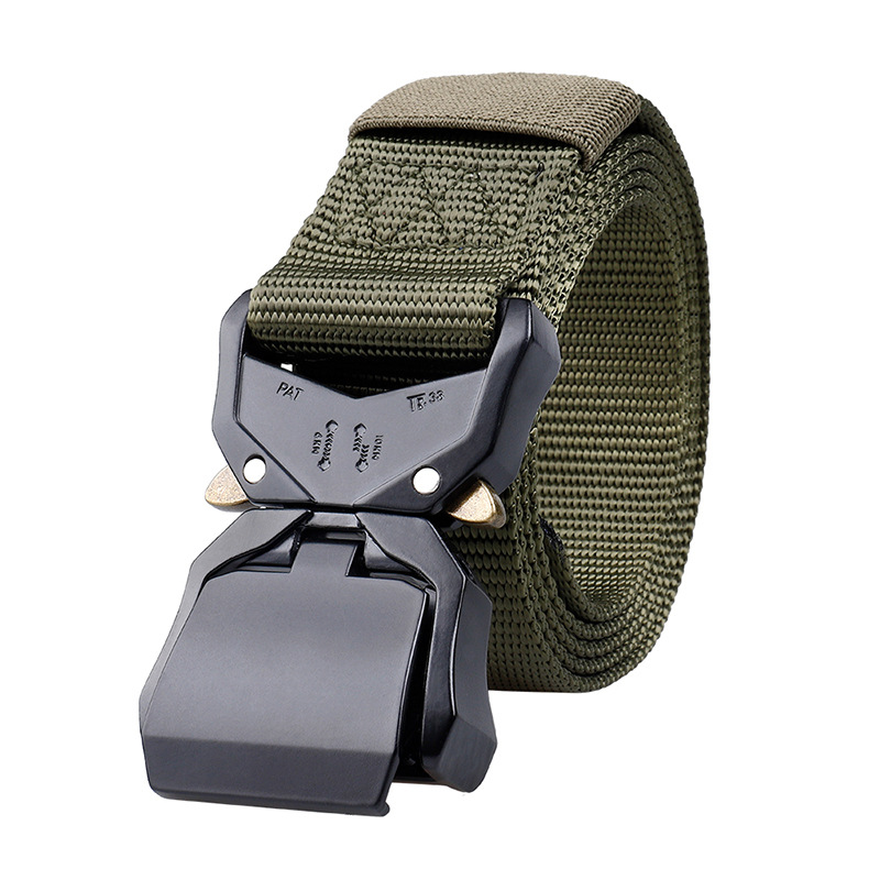 High quality outdoor tactical breathable men's waist nylon mesh canvas fabric belt tactical belt