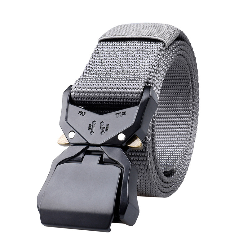 High quality outdoor tactical breathable men's waist nylon mesh canvas fabric belt tactical belt