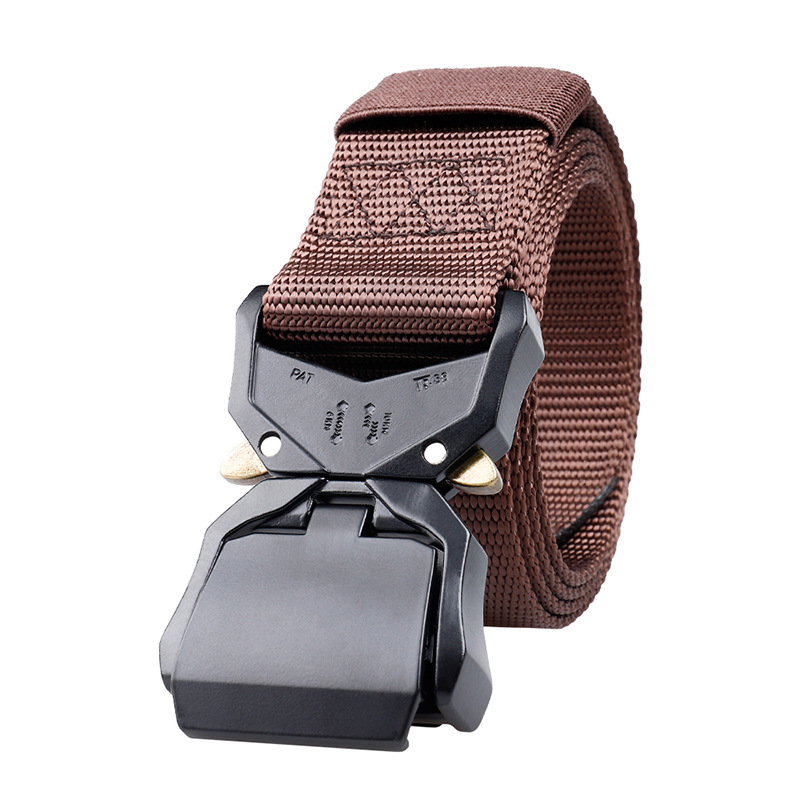 High quality outdoor tactical breathable men's waist nylon mesh canvas fabric belt tactical belt