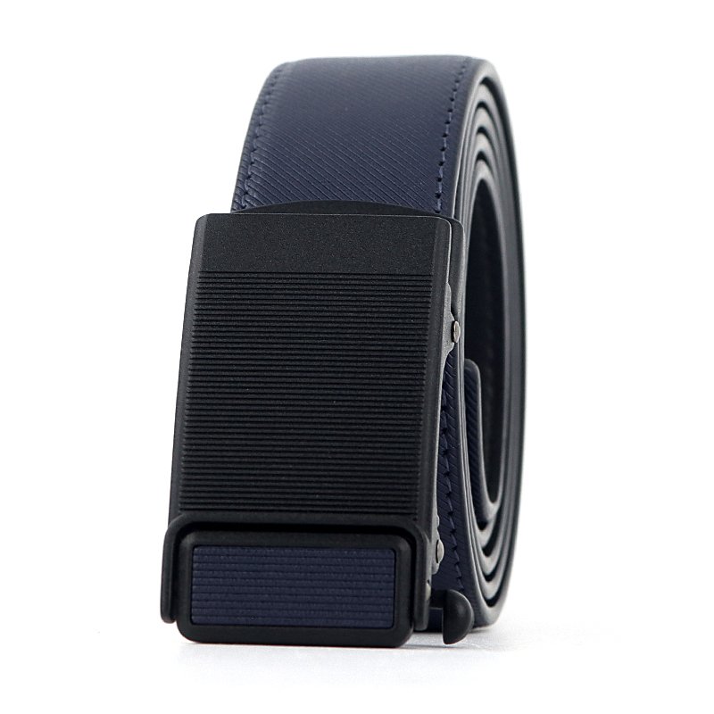 Men Elegant Genuine Leather Belt Multifunctional Double-Sided Flip Automatic Buckle Men Belt