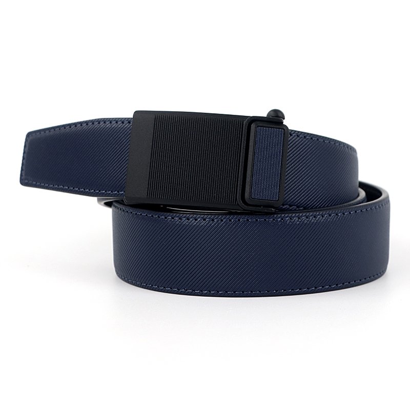 Men Elegant Genuine Leather Belt Multifunctional Double-Sided Flip Automatic Buckle Men Belt